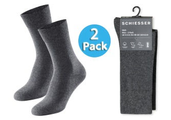 2-Pack of Men's Socks SCHIESSER 95/5 - anthracite mottled