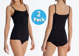 2-Pack Women Shirt 0/0 Schiesser Modal Essentials - black