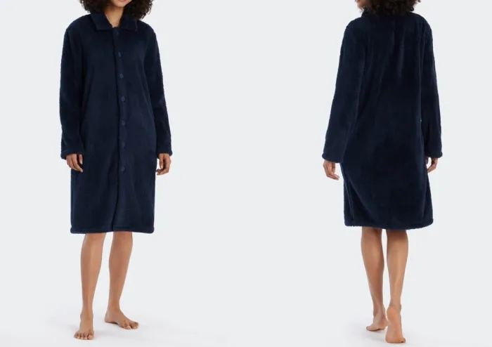 Damen Morgenmantel SCHIESSER Essentials - dunkelblau Damen Morgenmantel SCHIESSER Essentials - dunkelblau