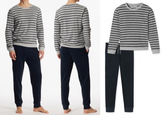 Long men's pajamas SCHIESSER Warming Nightwear - grey