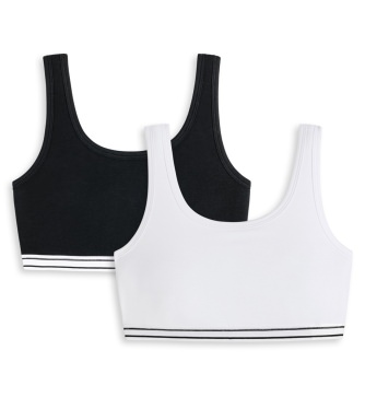 2-Pack Girls' Bustier SCHIESSER 95/5 - white and black