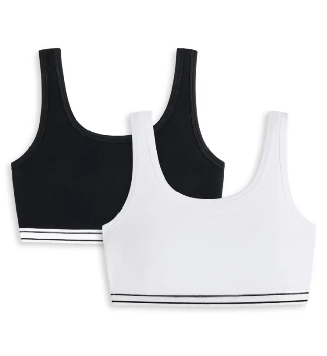 2er Pack Mädchen Bustier SCHIESSER 95/5 - weiß und schwarz