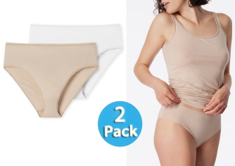 2-Pack Women's Briefs SCHIESSER 95/5 - white and beige