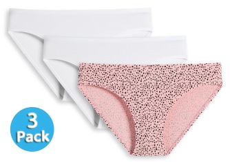 3-Pack Girls' Briefs Schiesser 95/5 - 1x Powder Pink and 2x White