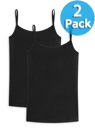 2-Pack of Girls' Vest Tops SCHIESSER 95/5 - black