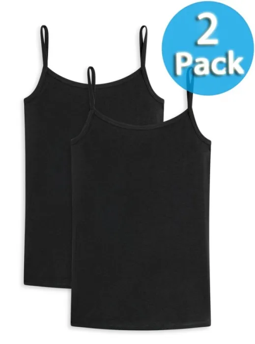 2er Pack Mädchen Spaghetti-Tops SCHIESSER 95/5 - schwarz 2er Pack Mädchen Spaghetti-Tops SCHIESSER 95/5 - schwarz