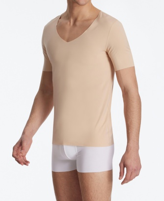 Herren Kurzarmshirt SCHIESSER Laser Cut - clay