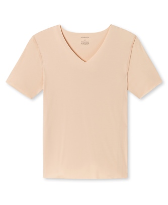 Herren Kurzarmshirt SCHIESSER Laser Cut - clay