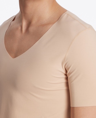 Herren Kurzarmshirt SCHIESSER Laser Cut - clay