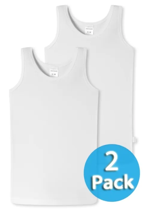 2er Pack Mädchen Unterhemden SCHIESSER 95/5 - Weiß 2er Pack Mädchen Unterhemden SCHIESSER 95/5 - Weiß