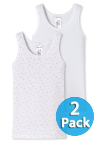 2x Pack Mdchen Shirts SCHIESSER Original Classics -Wei -Rosa