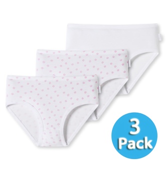 3er Pack Mdchen Hftslips SCHIESSER Original Classics -Wei -Rosa