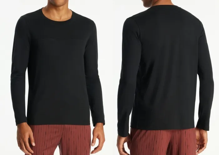 Herren Langarmshirt SCHIESSER Mix+Relax - Schwarz