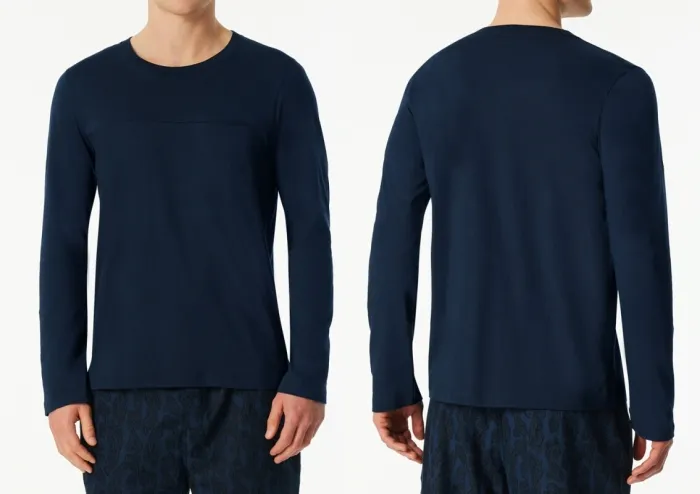 Herren Langarmshirt SCHIESSER Mix+Relax - Blau