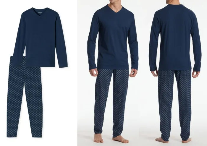 SCHIESSER Herrenschlafanzug Casual Essentials - admiralblau