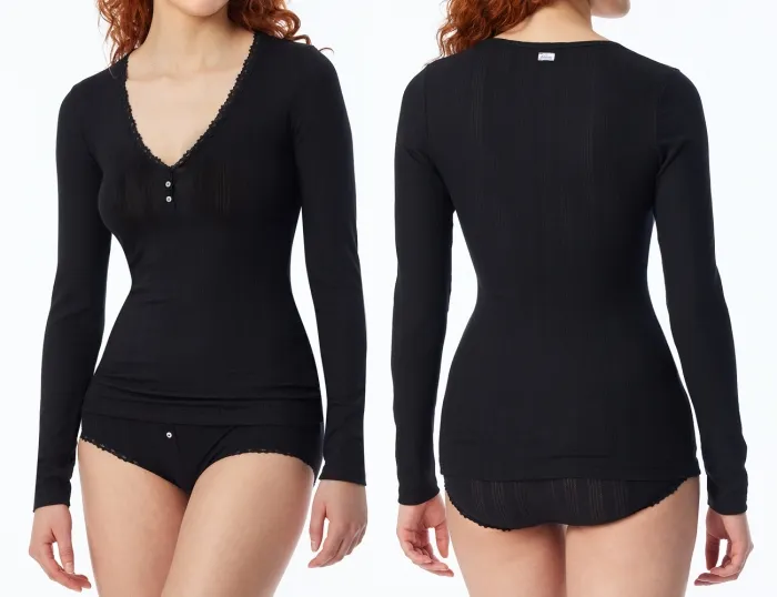 Damen-Langarmshirt SCHIESSER Revival Agathe - schwarz Damen-Langarmshirt SCHIESSER Revival Agathe - schwarz