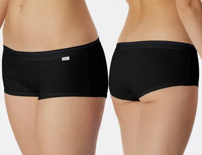 SCHIESSER Revival Greta Damen Micro Pants Doppelripp Organic Cotton - Schwarz SCHIESSER Revival Greta Damen Micro Pants Doppelripp Organic Cotton - Schwarz