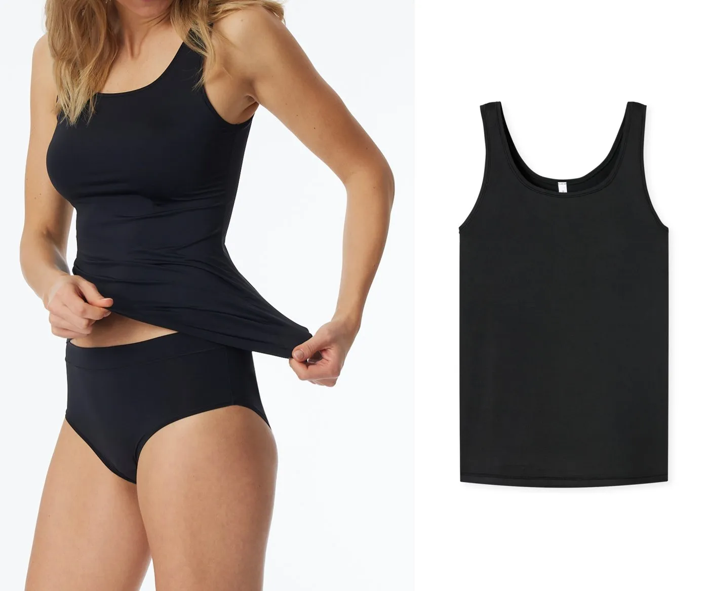 SCHIESSER Women's Strap Top Unique Micro - Black