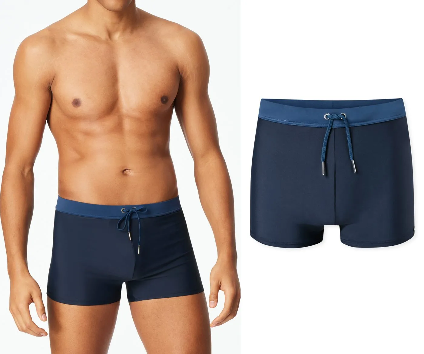 SCHIESSER Men's Swim Trunks with Leg Aqua - Blue