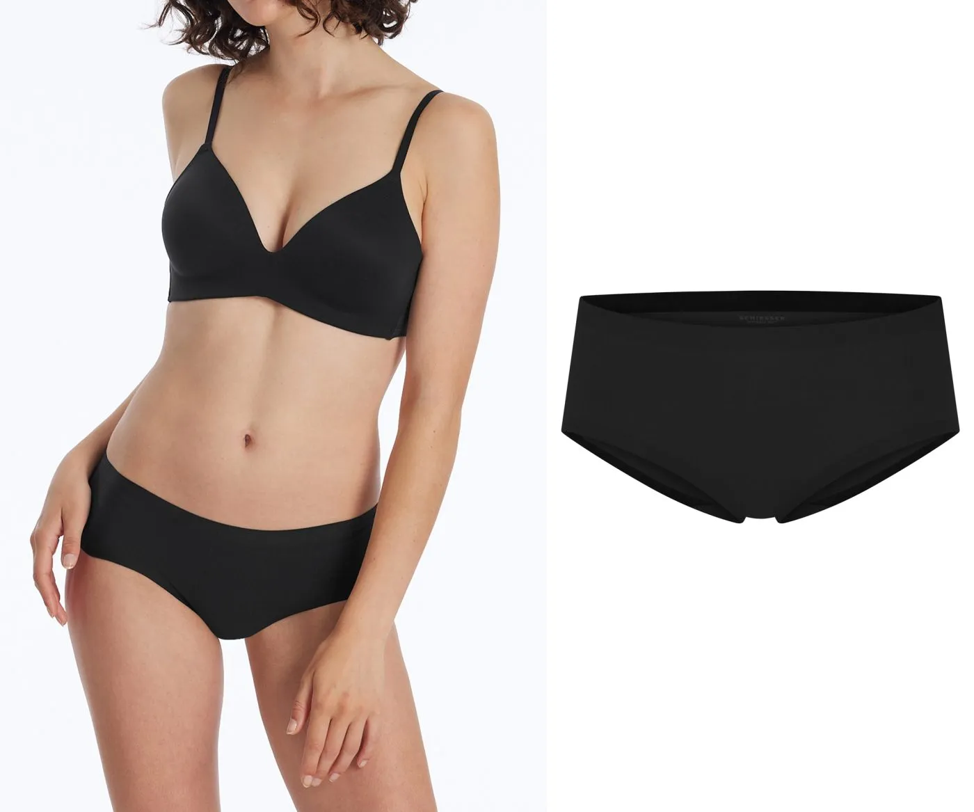 SCHIESSER Damen Seamless-Panty Invisible Cotton - Schwarz
