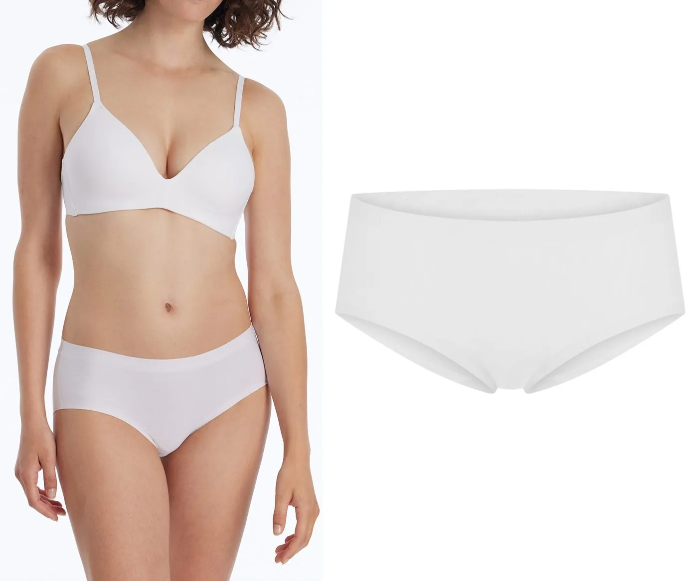 SCHIESSER Women's Seamless Panty Invisible Cotton - White
