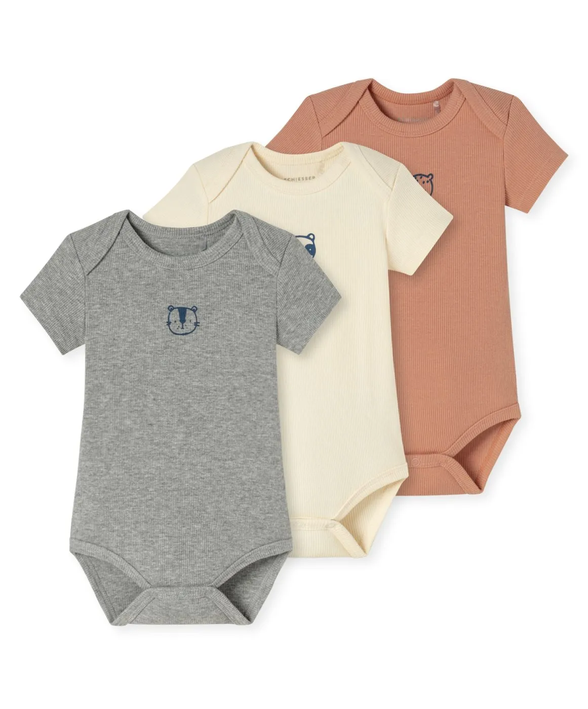 SCHIESSER Baby Short-Sleeve Bodysuit 3-Pack with Animal Motif - Multicolour