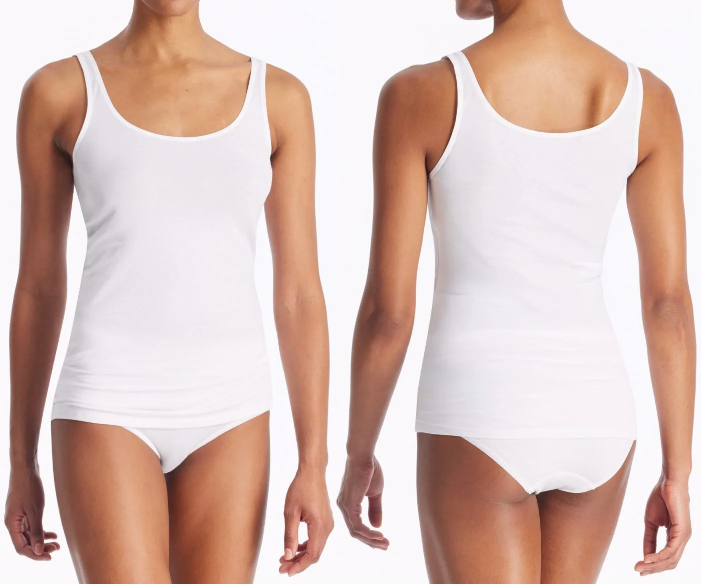 SCHIESSER Damen 2PACK Trägertop 95/5 - Weiß