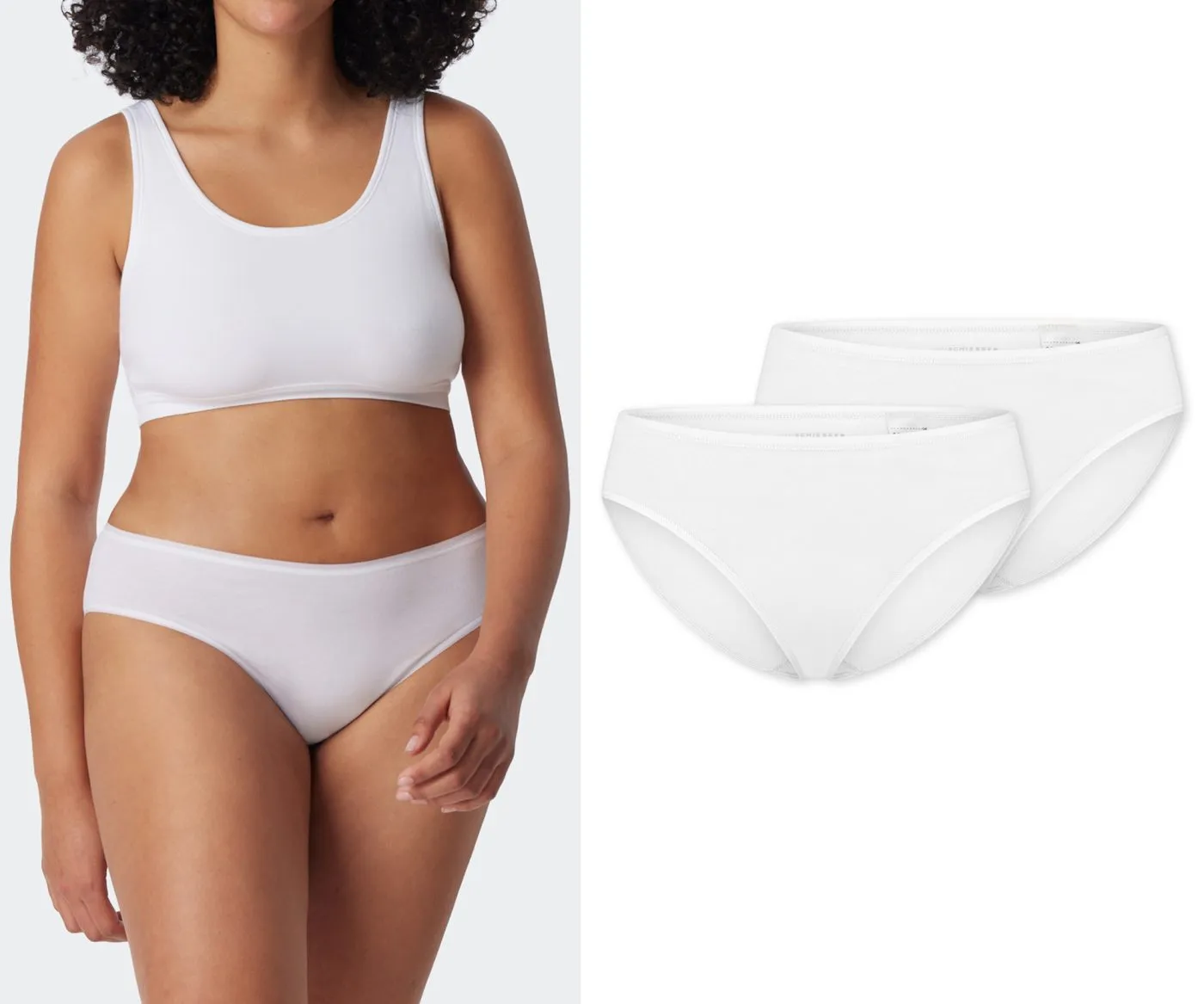 SCHIESSER Damen 2PACK Tai 95/5 - Weiß
