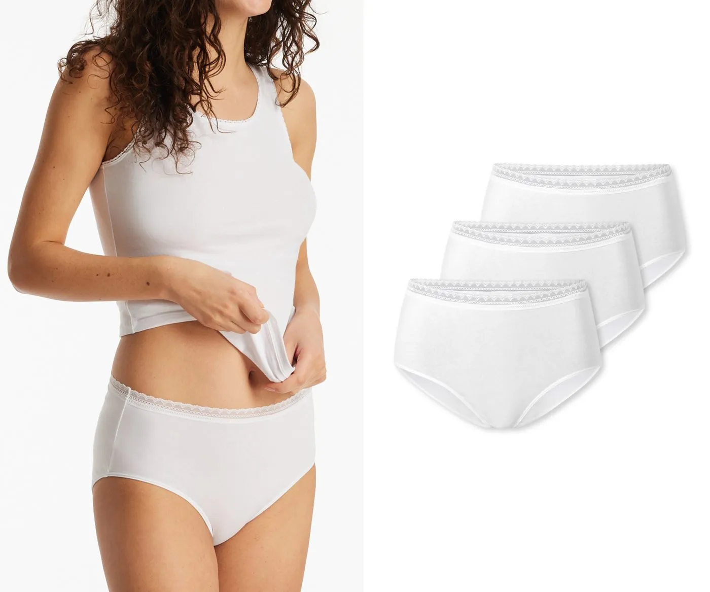 SCHIESSER Damen Midi-Slips Modern Multipacks - Weiß