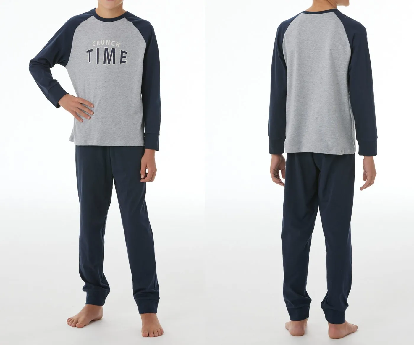 SCHIESSER Jungen Schlafanzug Nightwear - Grau, Dunkelblau