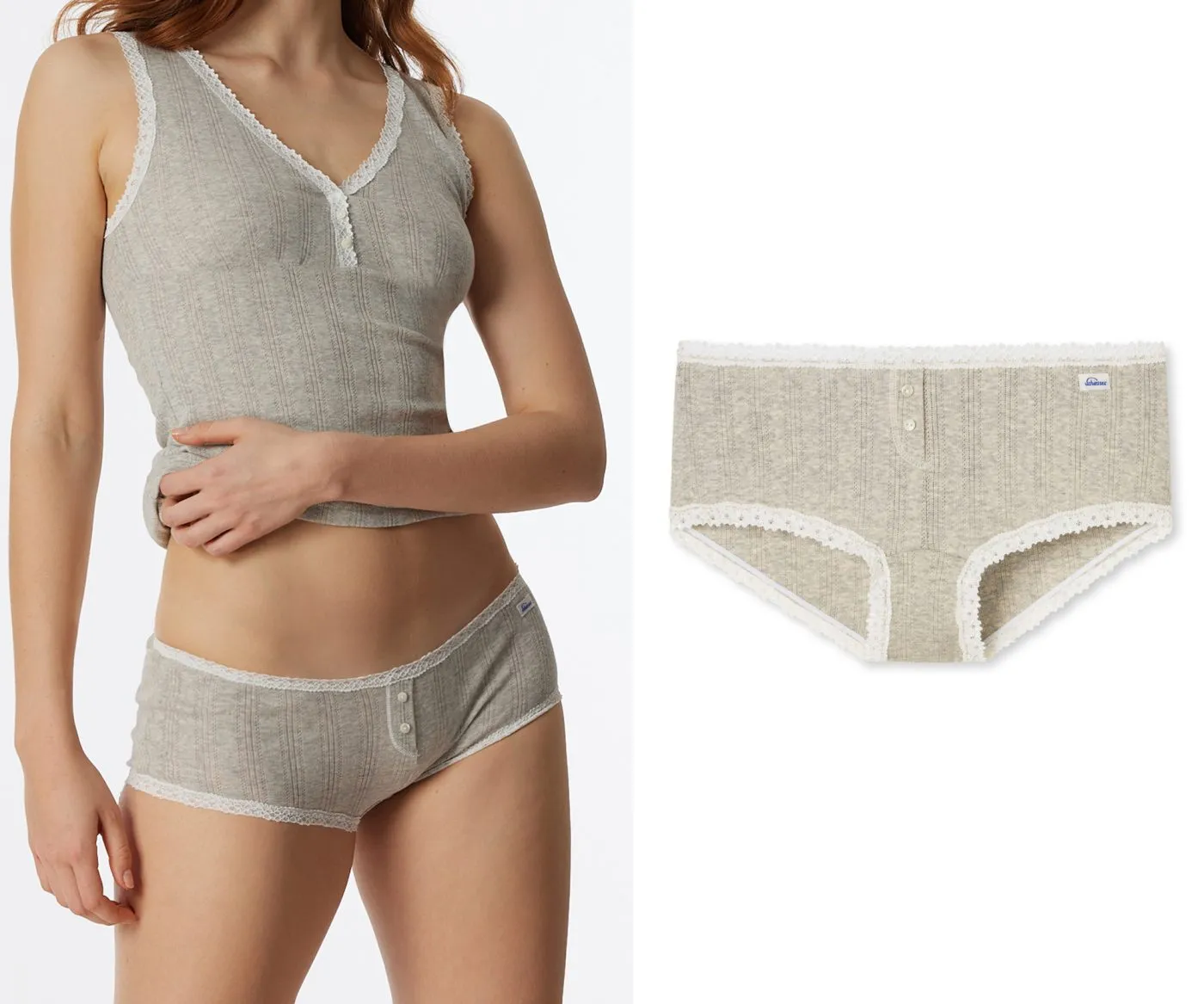 SCHIESSER Damen Micro Pants SCHIESSER Revival - Grau meliert