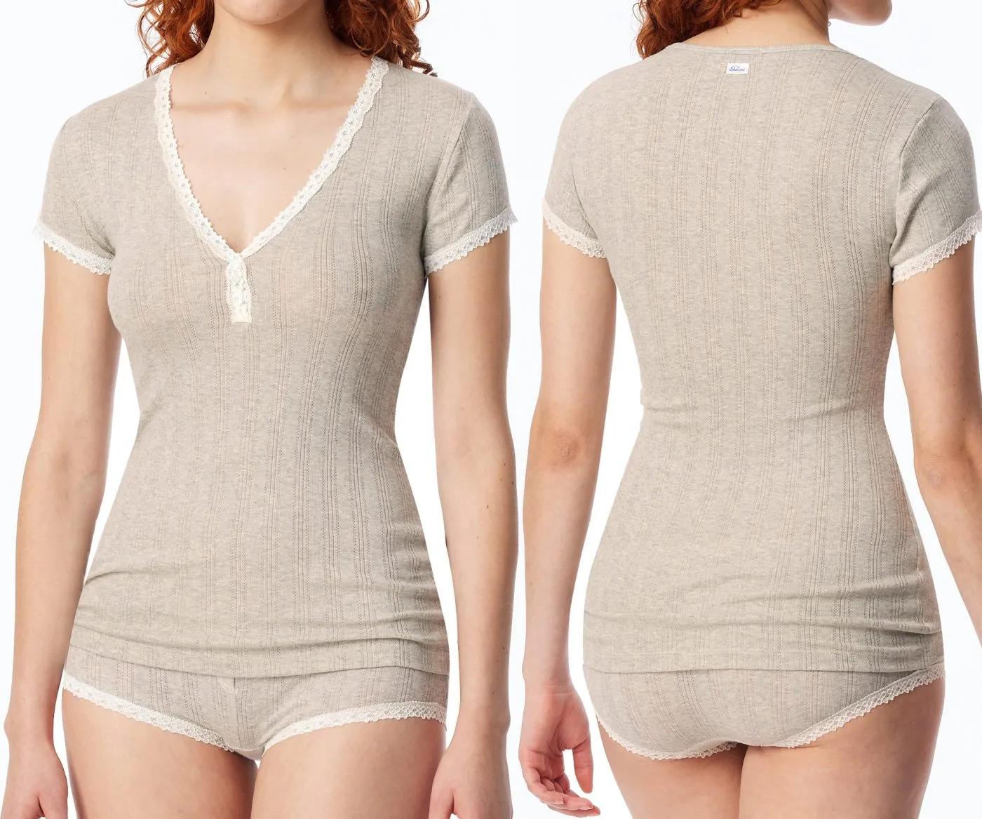 SCHIESSER Damen Shirt 1/2 Agathe - Grau meliert