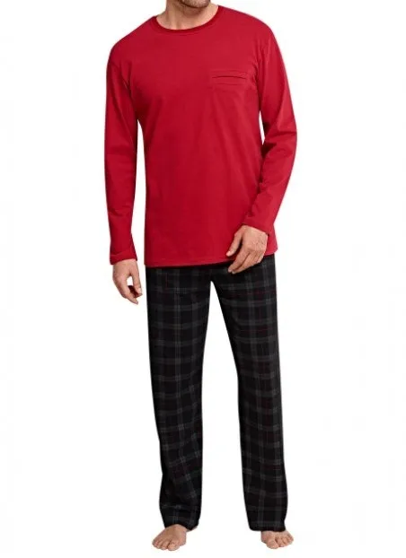 Langer Schiesser Herren Schlafanzug Bordeaux Langer Schiesser Herren Schlafanzug Bordeaux