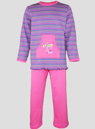 Schiesser Mädchen Serie Wild One Tiger Schlafanzug kurz rosa geringelt 