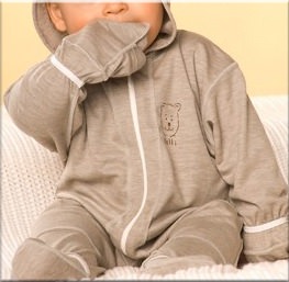 Baby Anzug mit Kapuze Schiesser Med Sensitive Silver