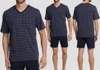 Herren Schlafanzug kurz Dark Saphire dunkelblau Herren Schlafanzug kurz Dark Saphire dunkelblau