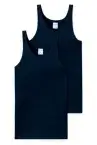 2er Pack Herren Sportjacke SCHIESSER Cotton Essentials Feinripp - navy blau 2er Pack Herren Sportjacke SCHIESSER Cotton Essentials Feinripp - navy blau