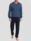 SCHIESSER Herren Schlafanzug jeansblau - 154507
