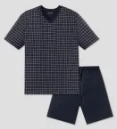 Herren Schlafanzug kurz Dark Saphire dunkelblau