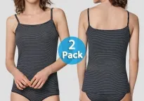 Doppelpack Damen Spaghettitop Schiesser Modal Essentials - nachtblau