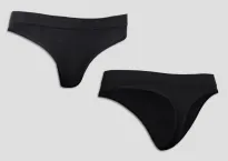Damen Thong SCHIESSER Active Mesh Bamboo - schwarz