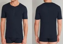 Herren Shirt 1/2 Schiesser Retro Rib - dunkelblau