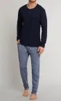 Männer Langarm Shirt 1/1 SCHIESSER Mix & Relax - dunkelblau
