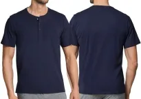 Männer Kurzarm Shirt 1/2 SCHIESSER Mix & Relax - dunkelblau