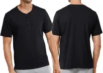 Männer Kurzarm Shirt 1/2 SCHIESSER Mix & Relax - schwarz