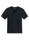 Männer Kurzarm Shirt 1/2 SCHIESSER Mix & Relax - schwarz