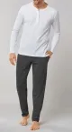 Schiesser Herren Loungehose Lang Mix & Relax - schwarz gemustert