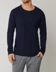 Herren Langarm Shirt SCHIESSER Mix & Relax - dunkelblau