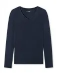 Damen Langarmshirt V Schiesser Mix & Relax - blau