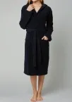 Damen Bademantel mit Kapuze SCHIESSER Essentials - dunkelblau
